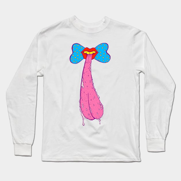 Graphic tongue bow tie Long Sleeve T-Shirt by PunTime